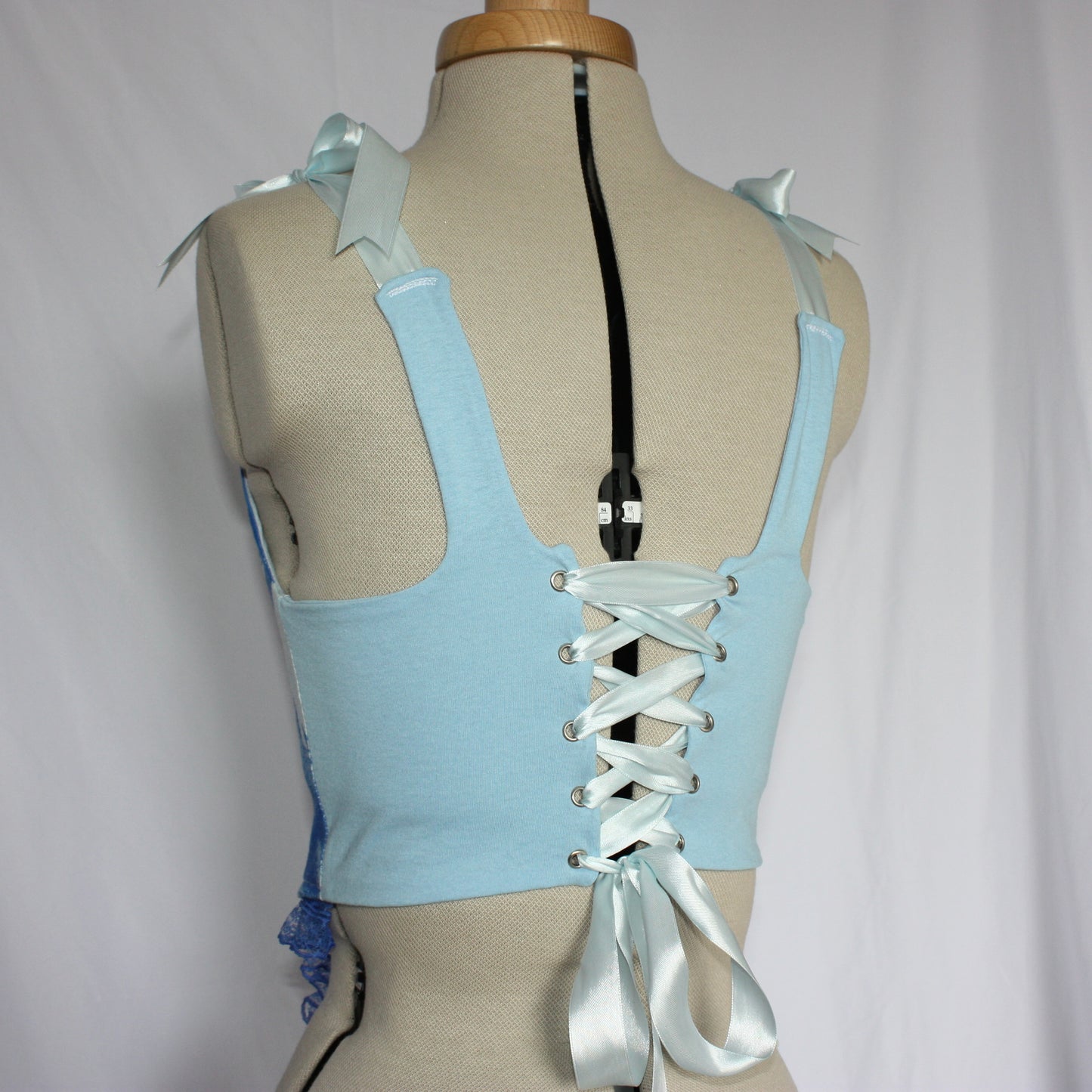 Blue faces corset