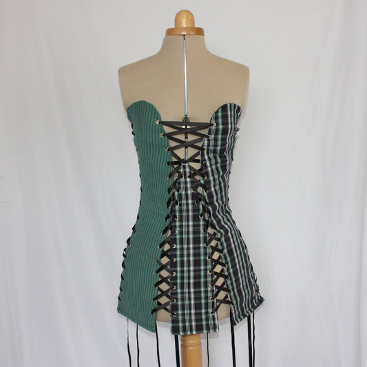Lace up tartan dress