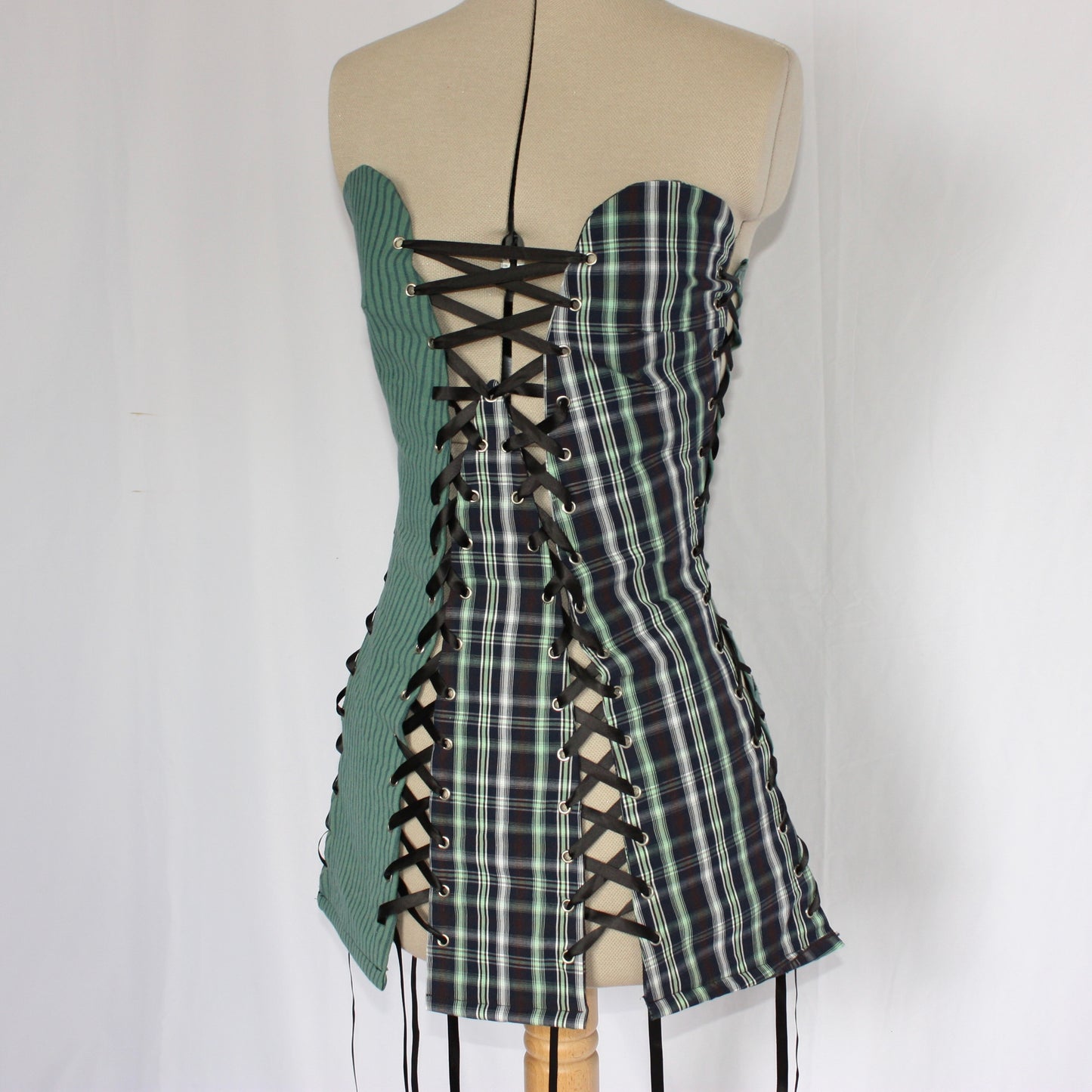 Lace up tartan dress