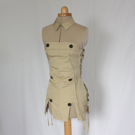 Trench coat mini dress & collar