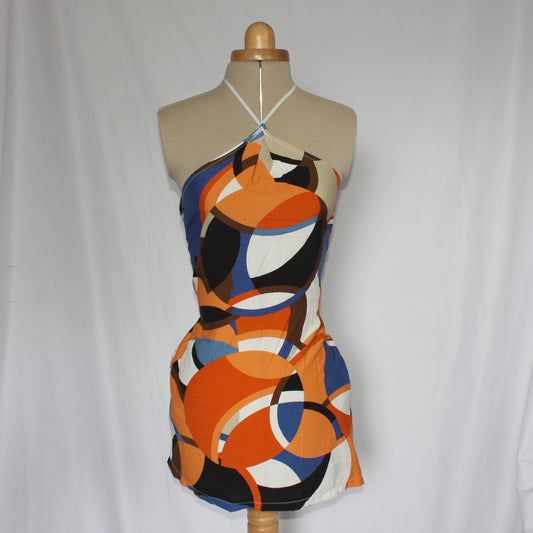 Abstract print mini dress