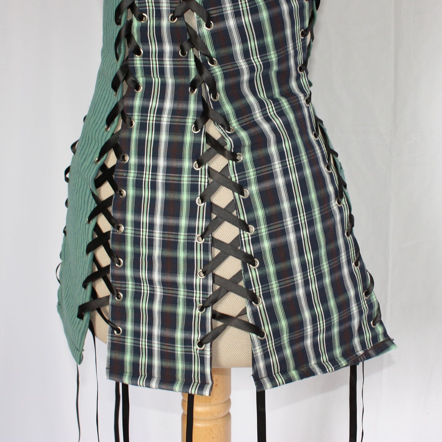 Lace up tartan dress