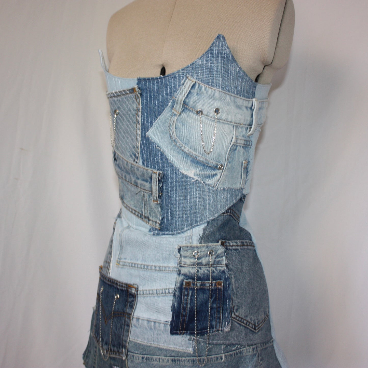 Chained Denim dress