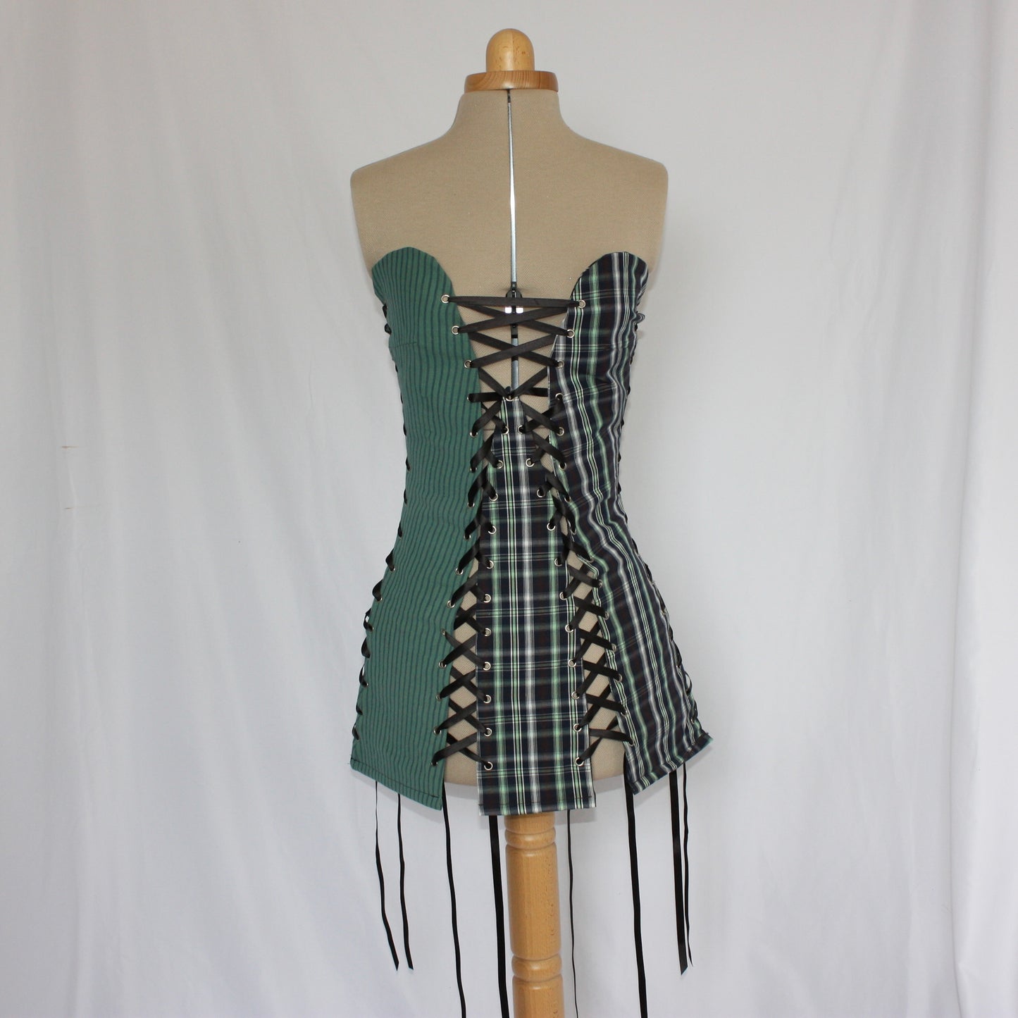 Lace up tartan dress