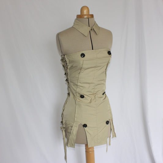 Trench coat mini dress & collar