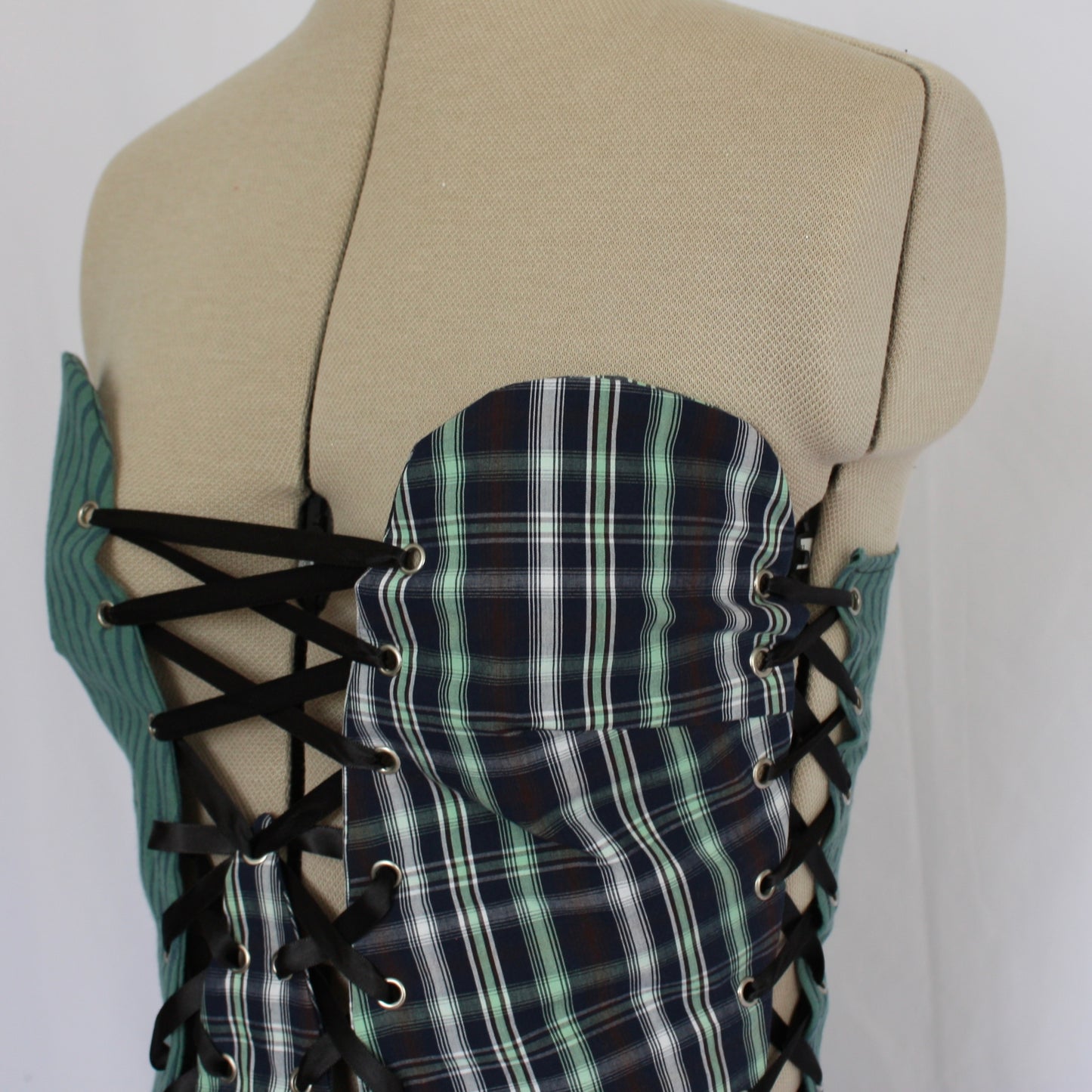 Lace up tartan dress