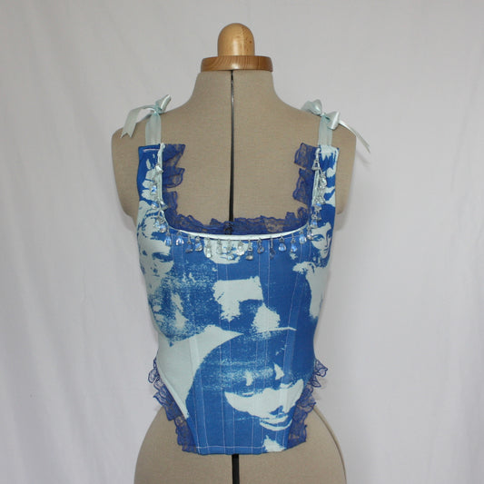 Blue faces corset