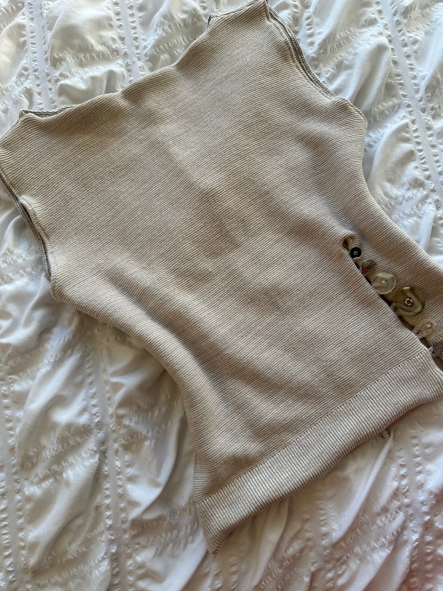 Button Top Beige