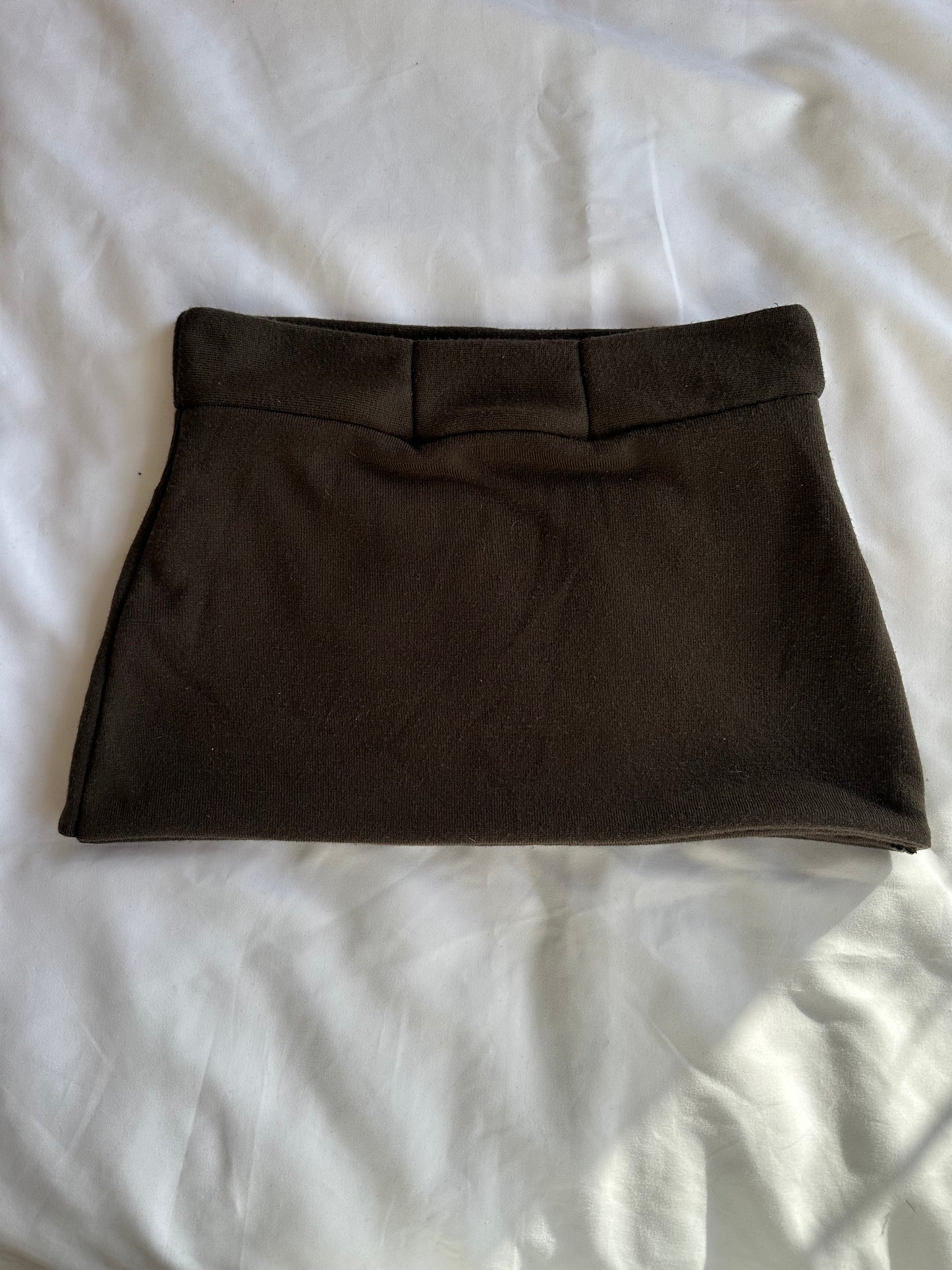 Knit Mini Skirt Brown
