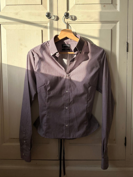 Fitted Shirt Adjustable Waist Purple