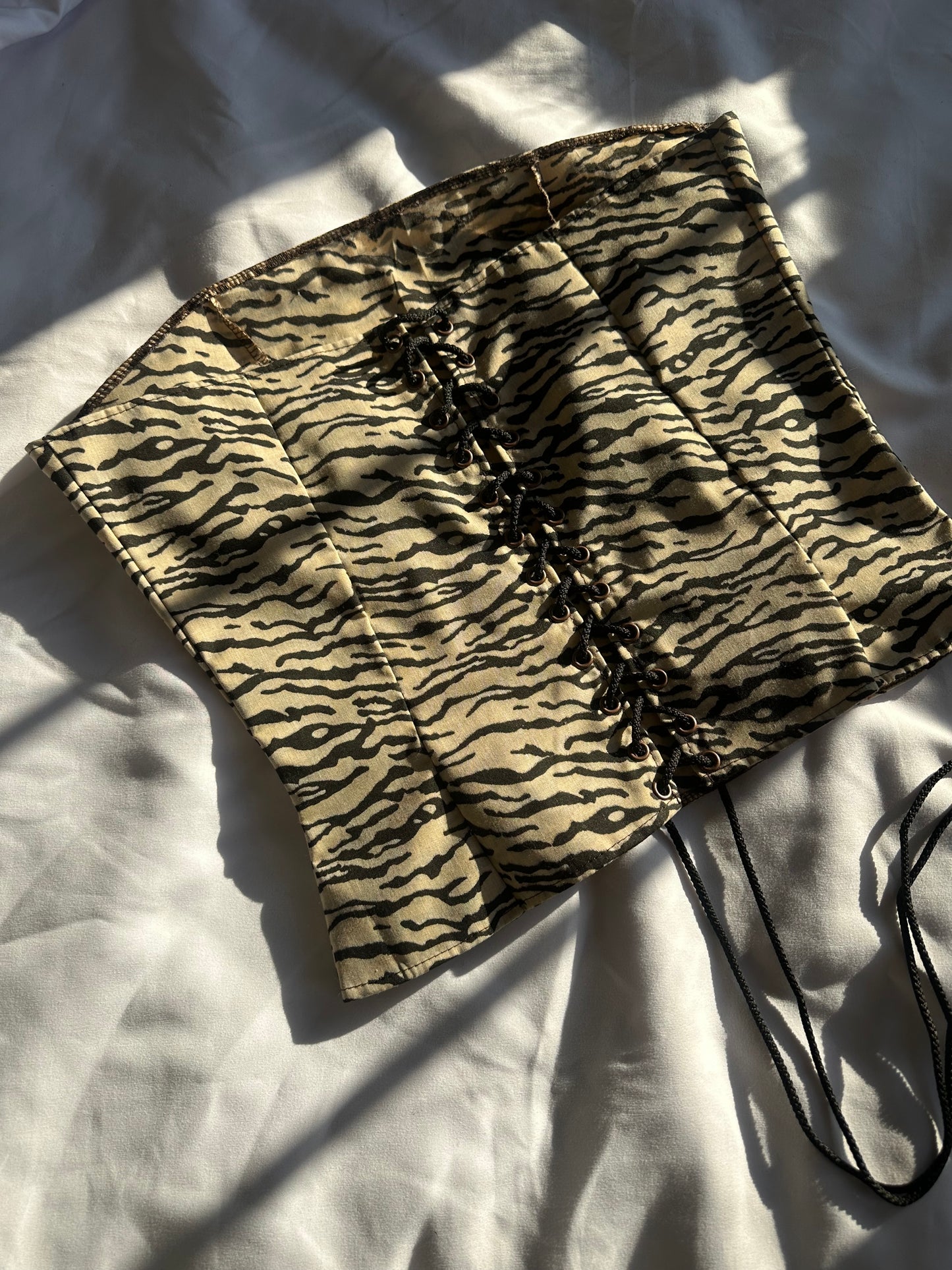 Tiger Print Strapless Corset Top