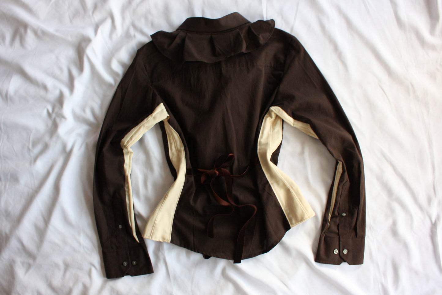 Embellished Fitted Shirt Brown & Gold