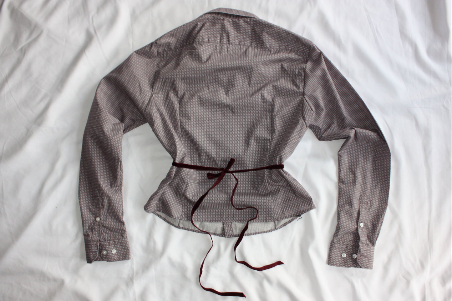 Fitted Shirt Adjustable Waist Purple