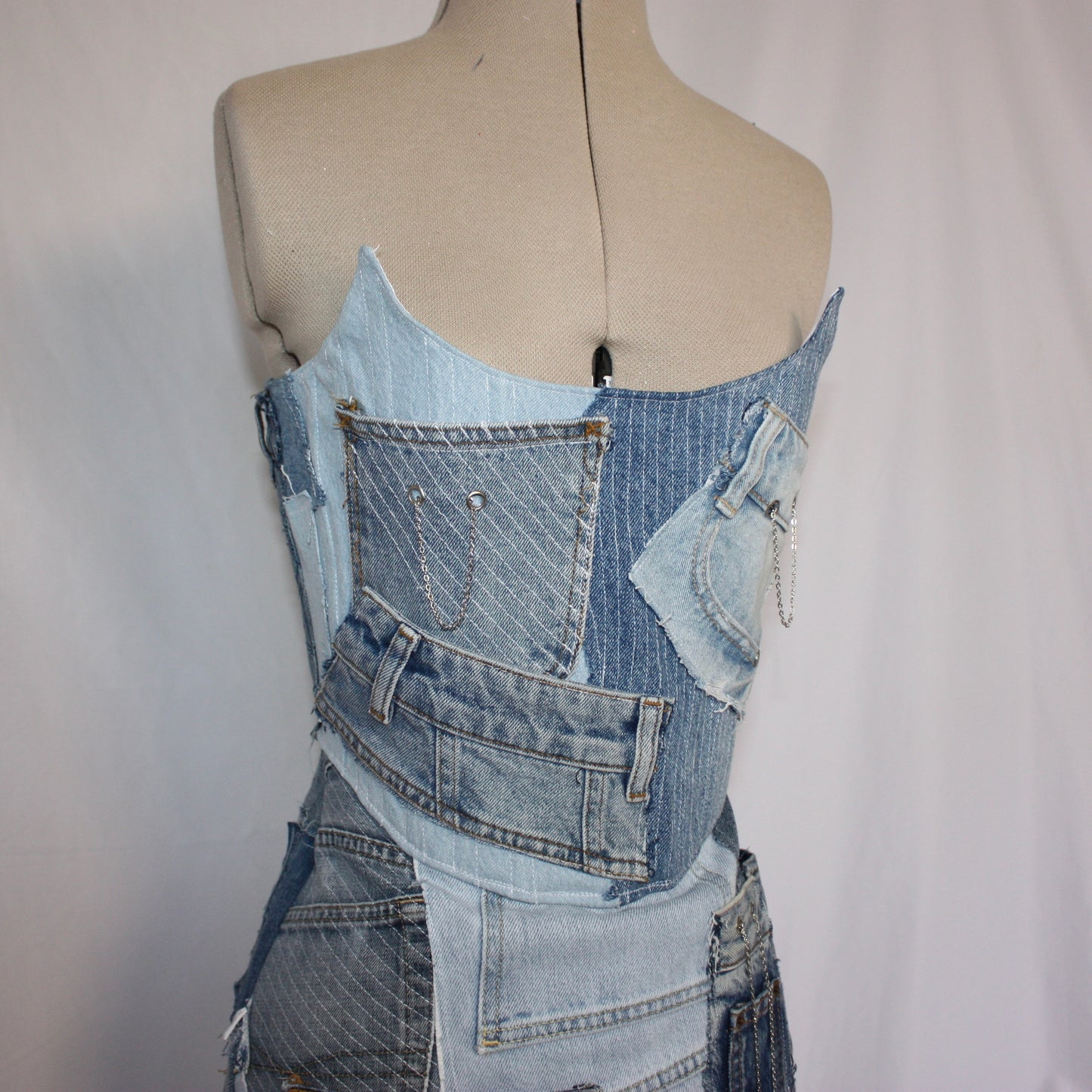 Chained Denim dress