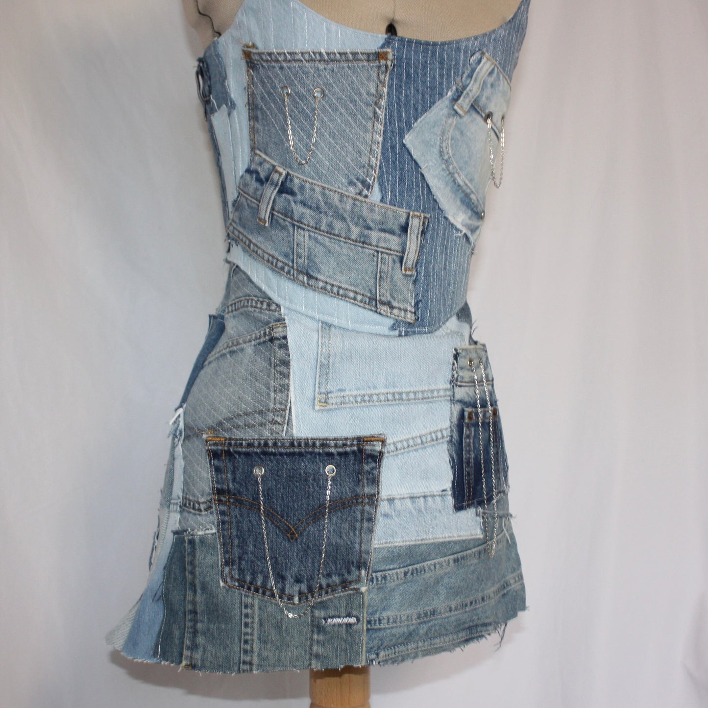 Chained Denim dress