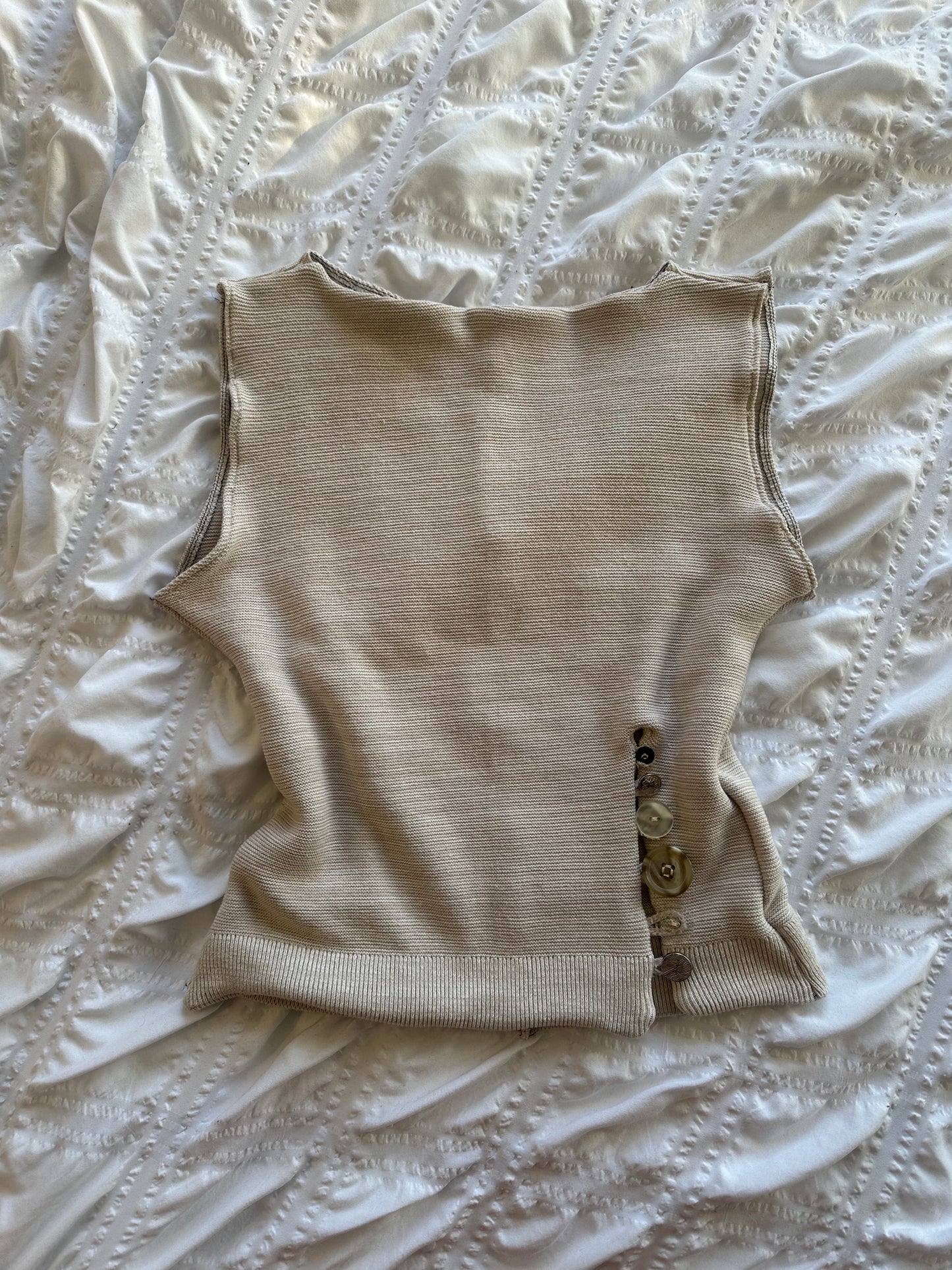 Button Top Beige