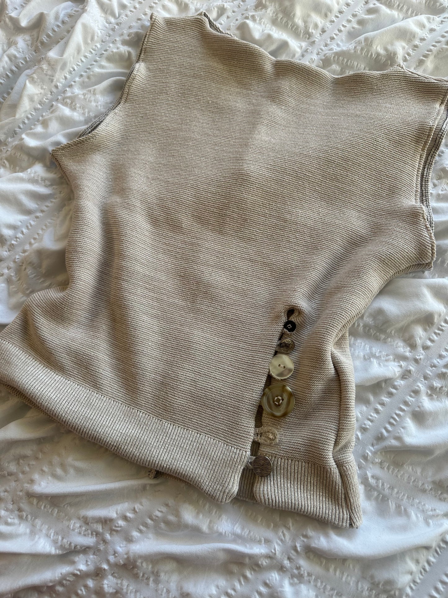 Button Top Beige