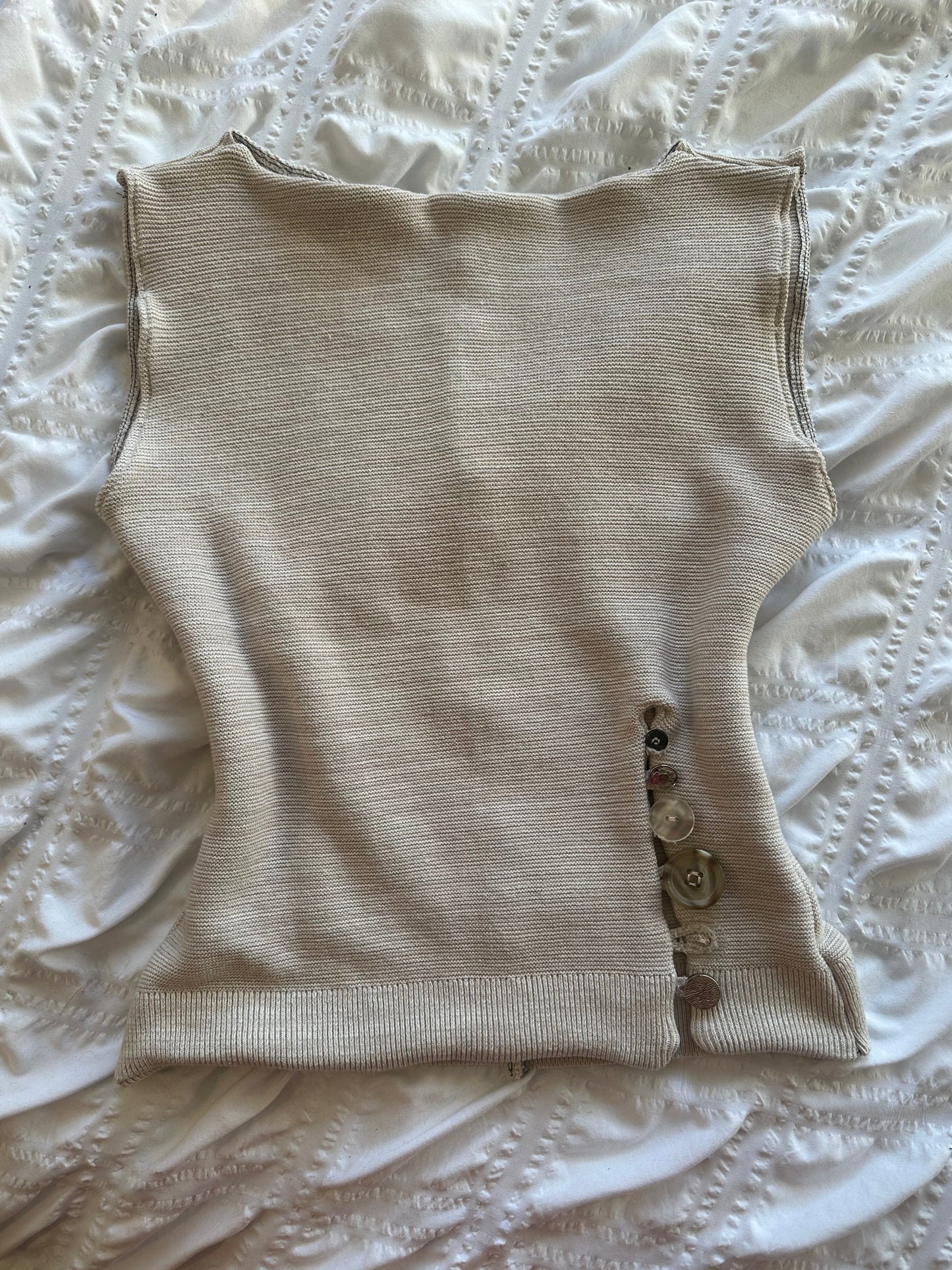 Button Top Beige