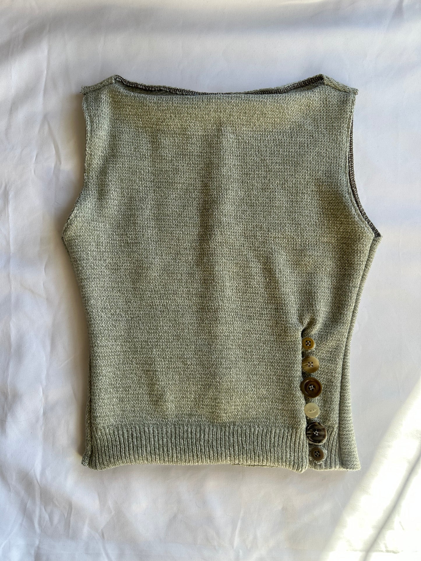 Button Top Pale Grey