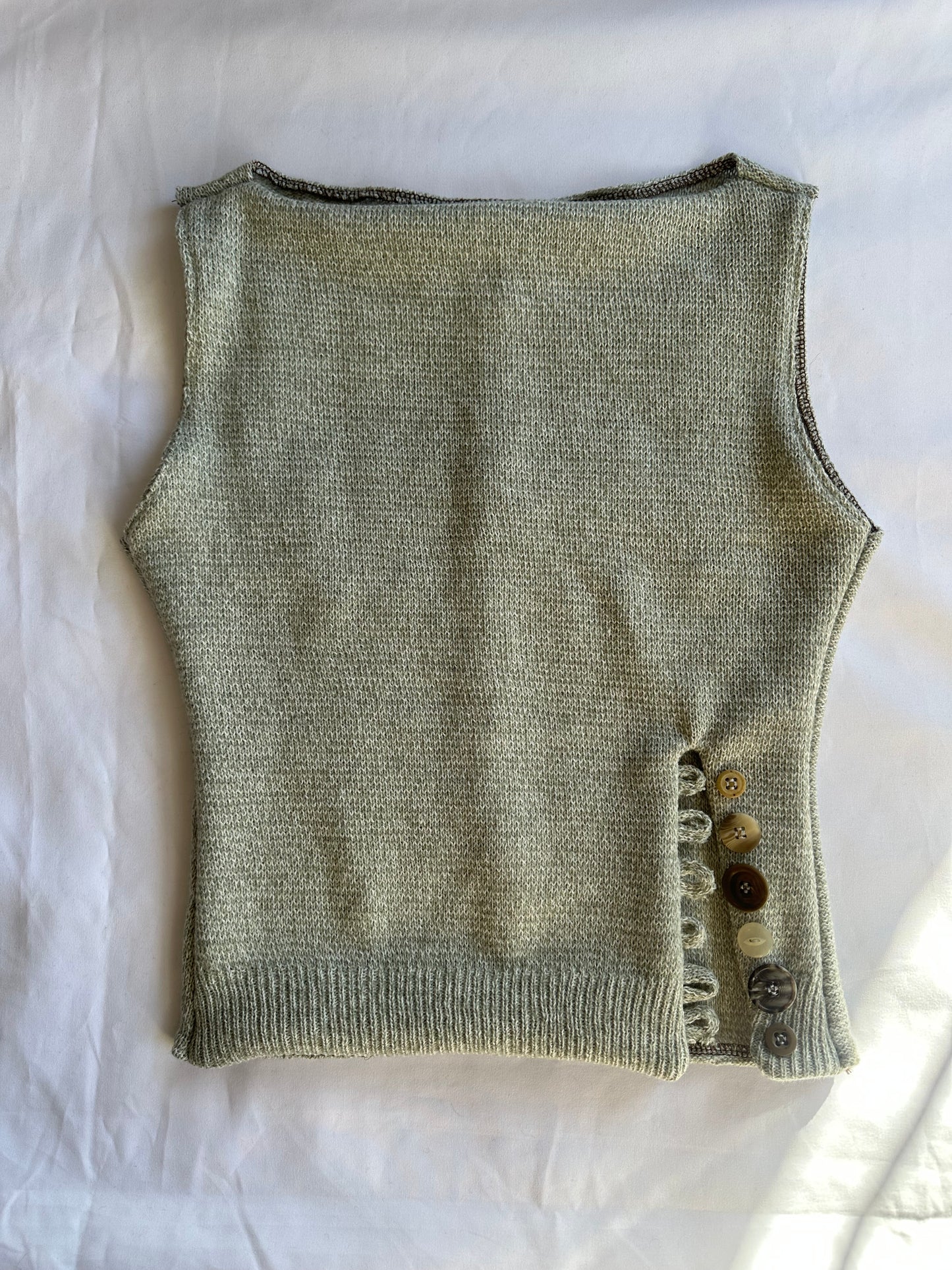 Button Top Pale Grey