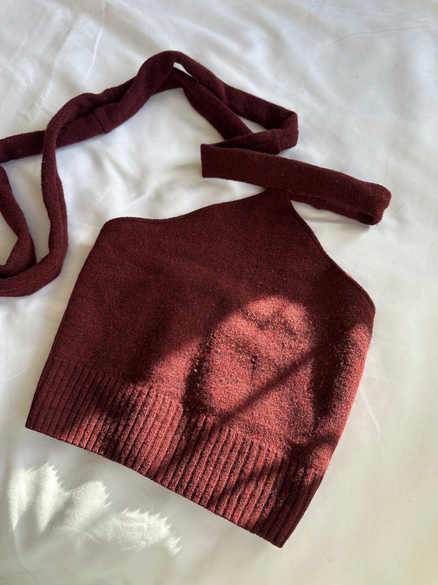 Knit Halter Neck Top Burgundy