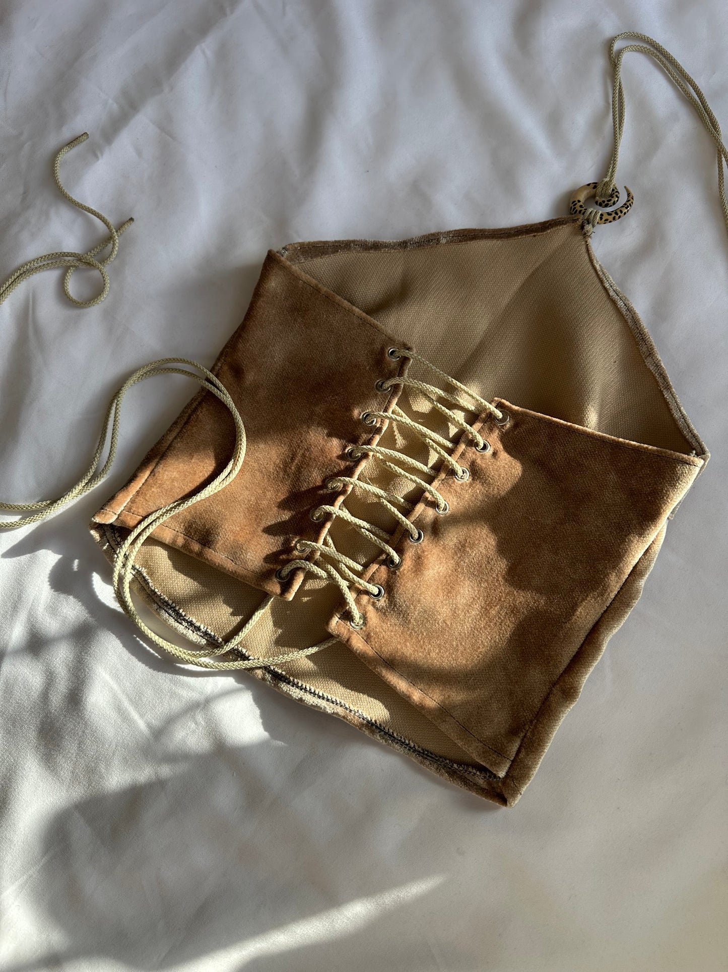 Velvet Halter Neck Top Gold