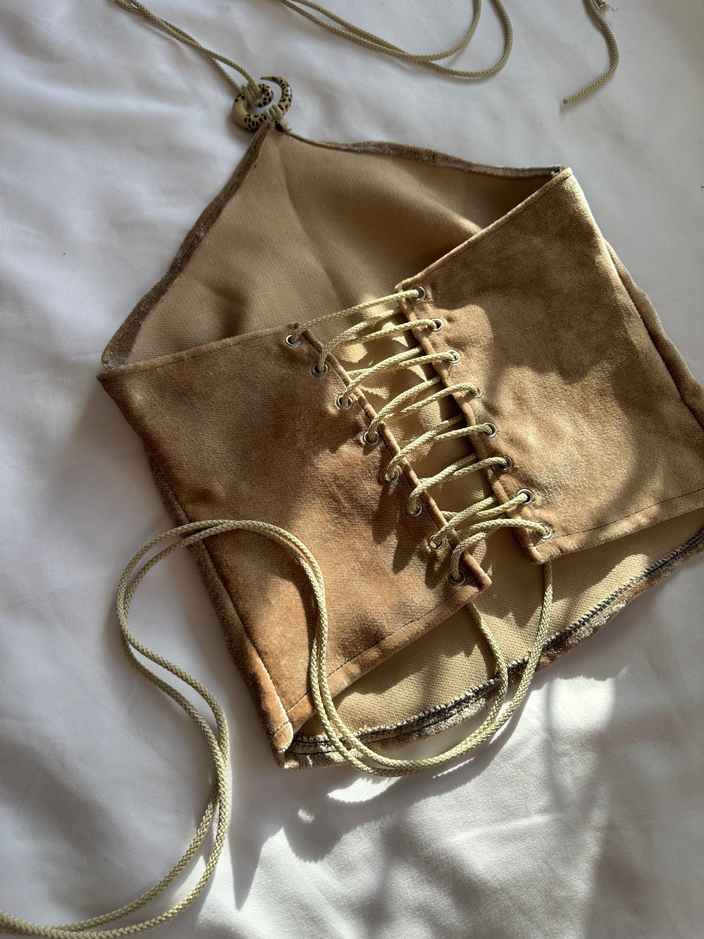 Velvet Halter Neck Top Gold