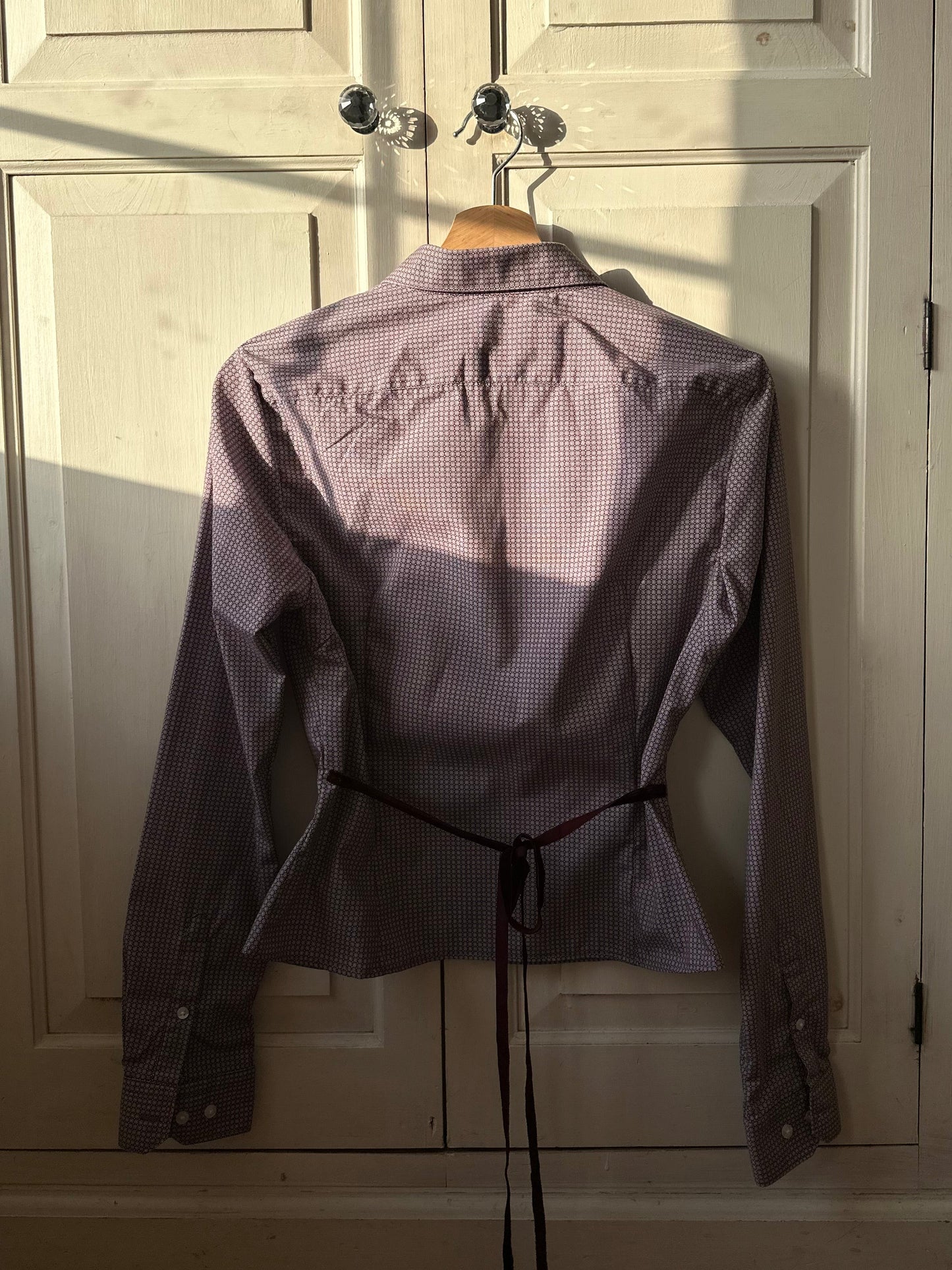 Fitted Shirt Adjustable Waist Purple