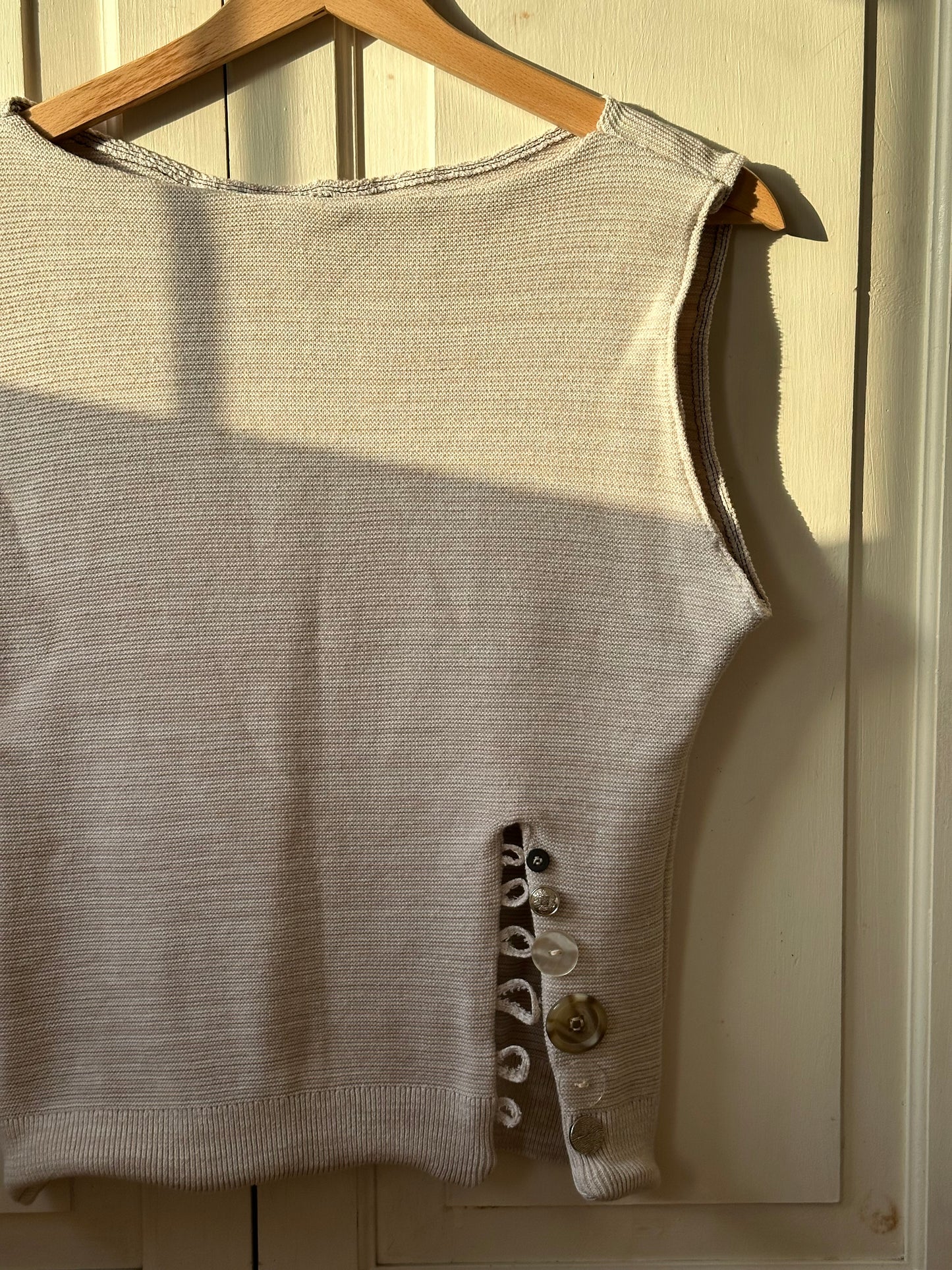 Button Top Beige