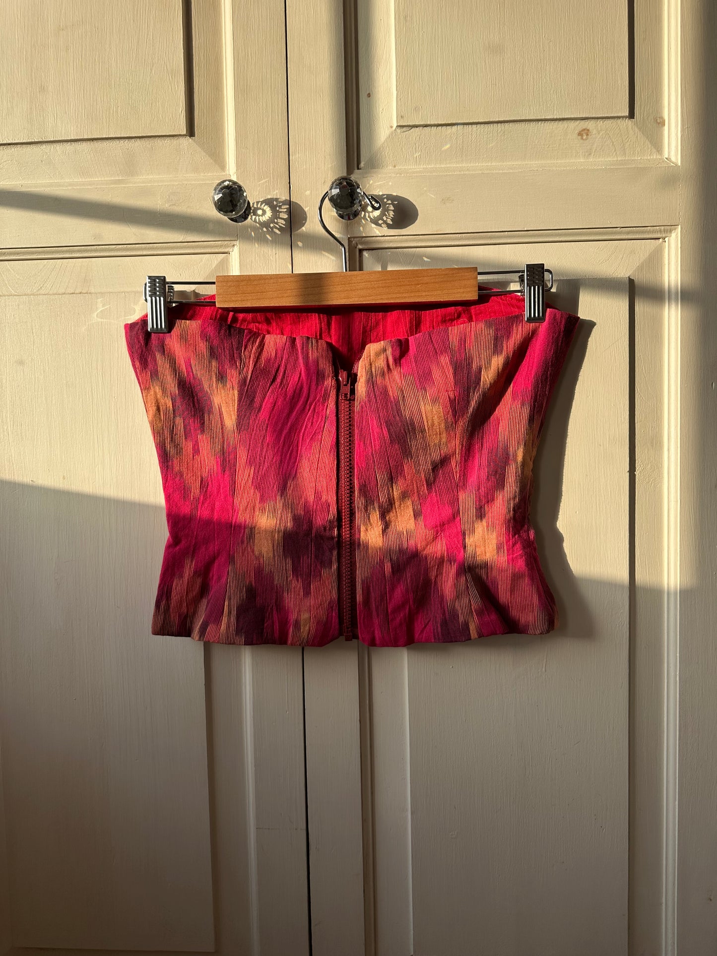 Strapless Corset Top Pink and Orange