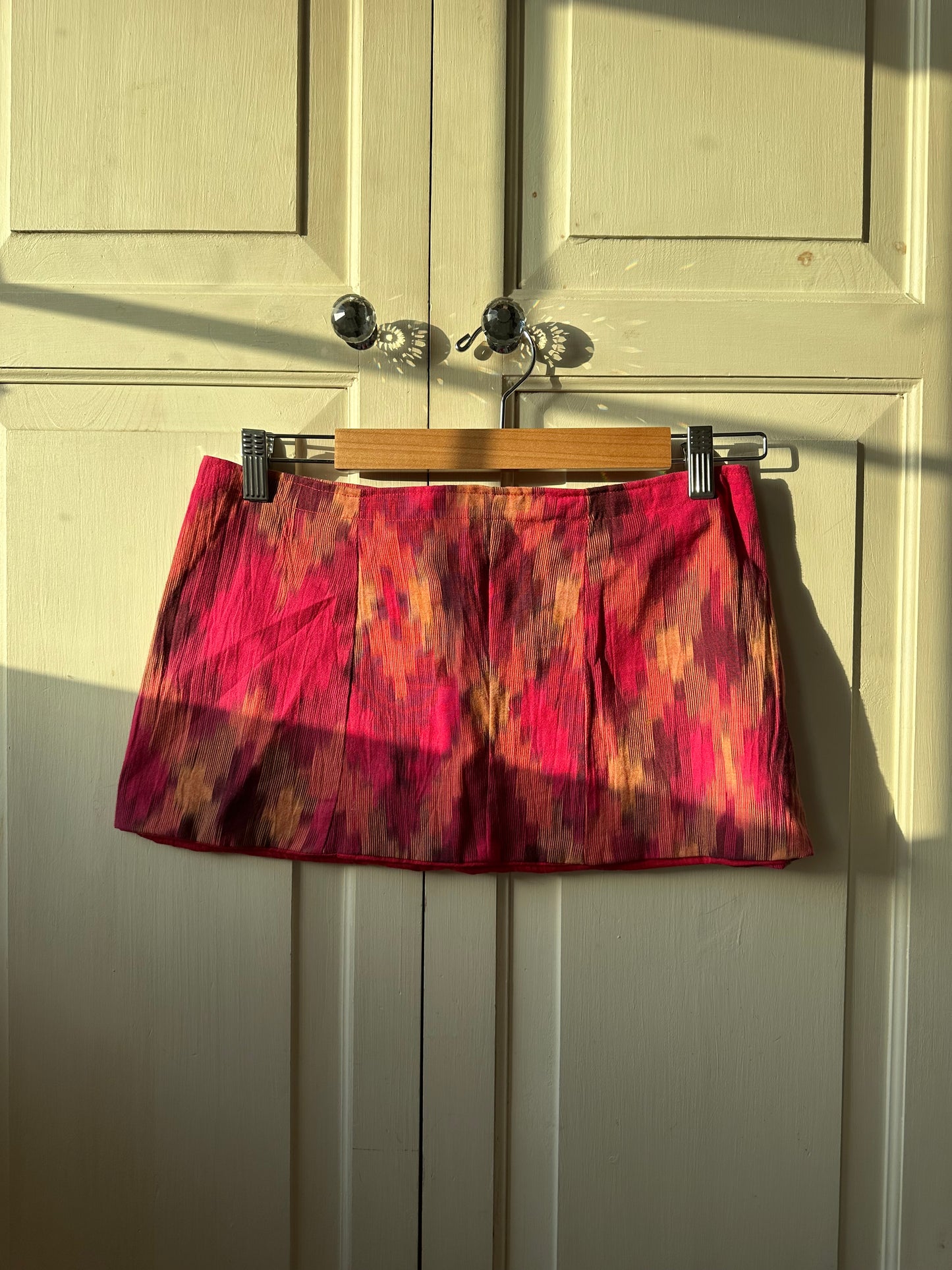 Abstract Print Mini Skirt Pink and Orange