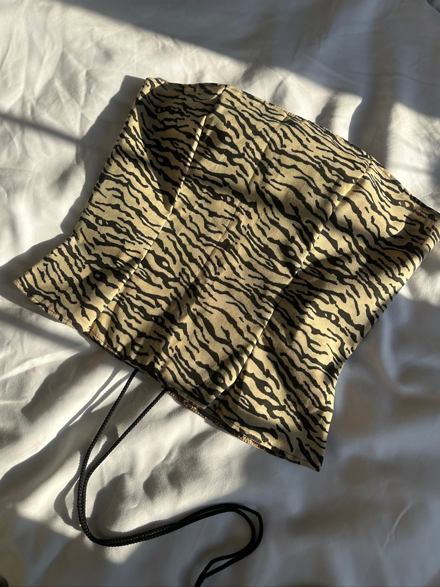 Tiger Print Strapless Corset Top