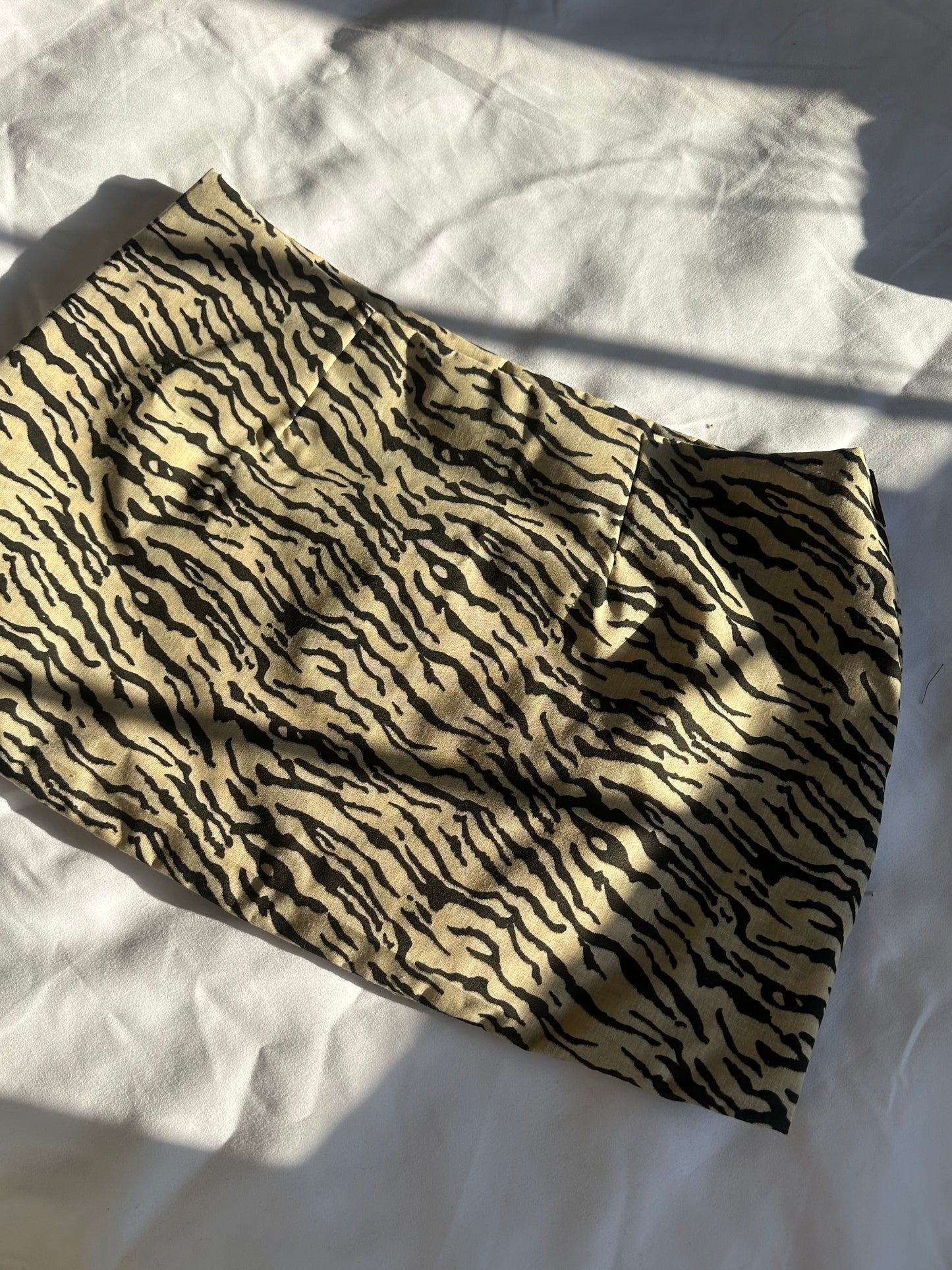 Tiger Print Mini Skirt