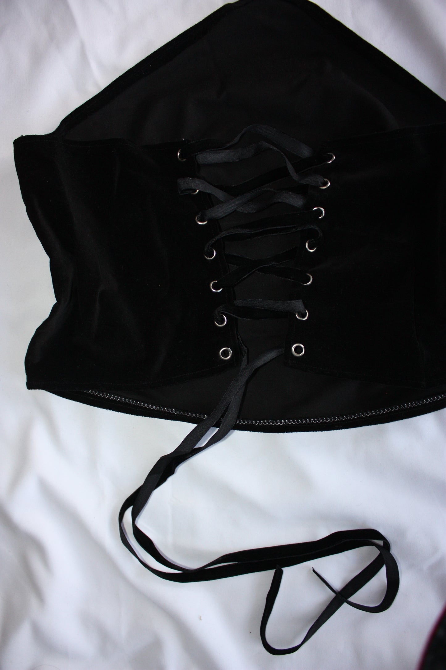 Black Velvet Pearl Halter Neck Top