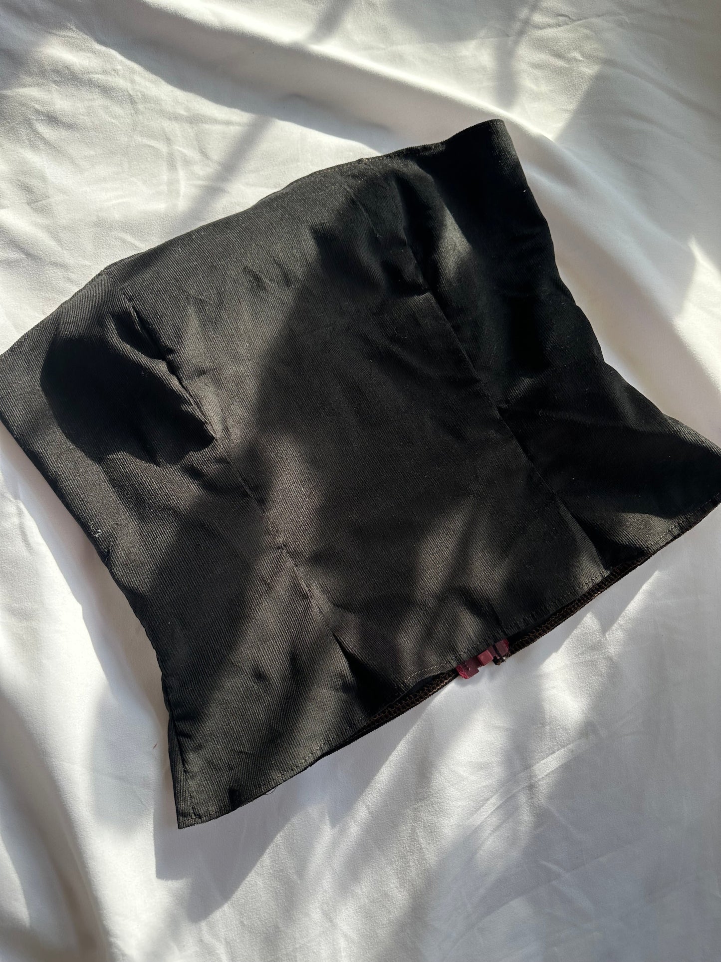 Corduroy Strapless Top Black