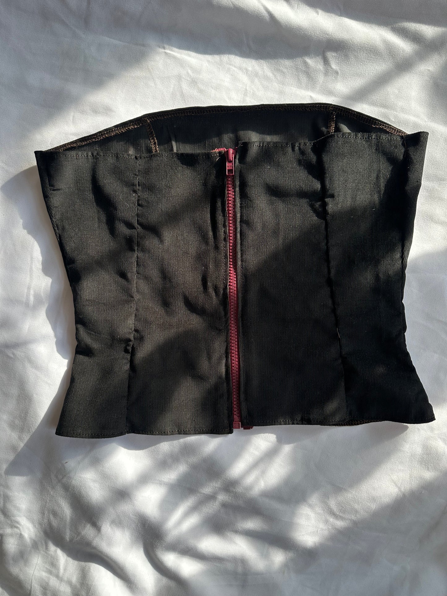 Corduroy Strapless Top Black