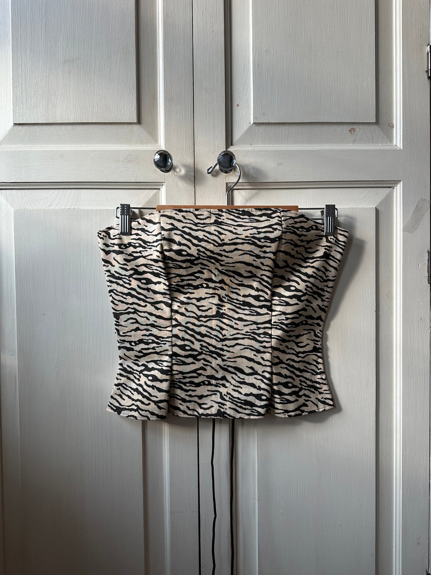 Tiger Print Strapless Corset Top