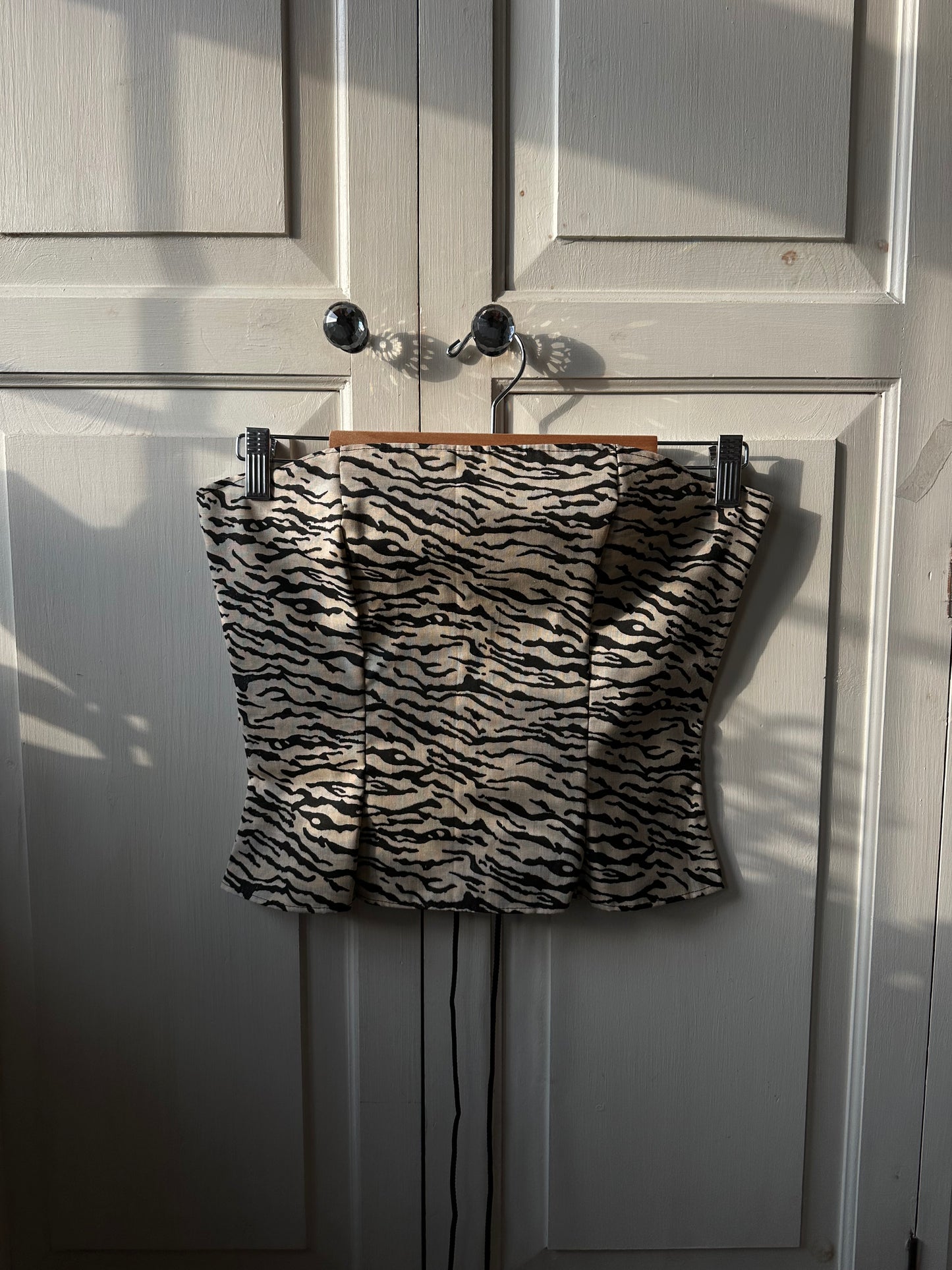 Tiger Print Strapless Corset Top