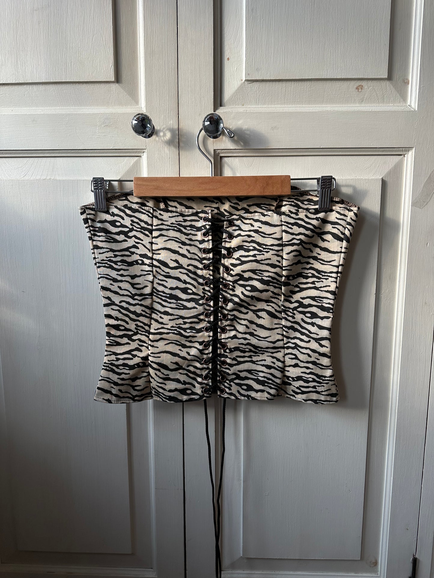 Tiger Print Strapless Corset Top