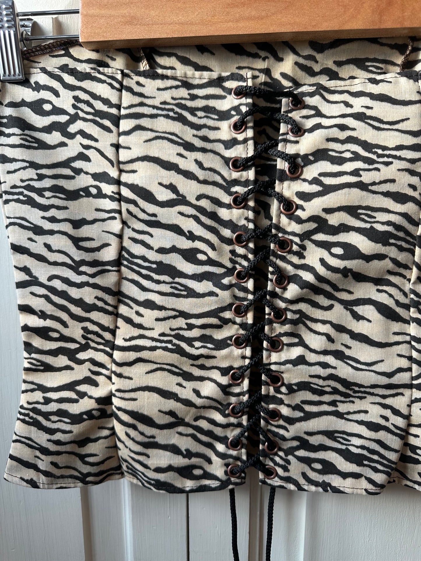 Tiger Print Strapless Corset Top