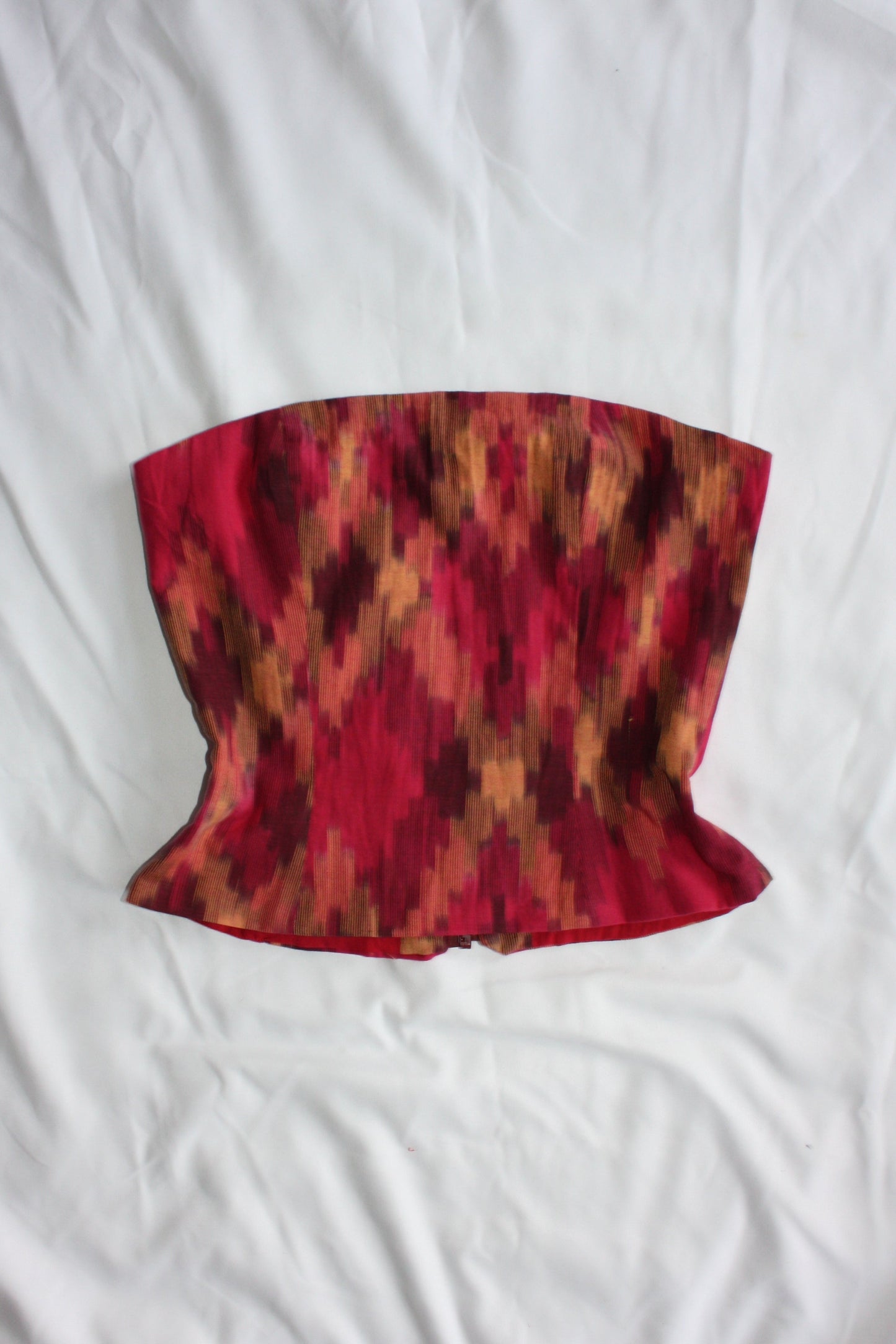 Strapless Corset Top Pink and Orange