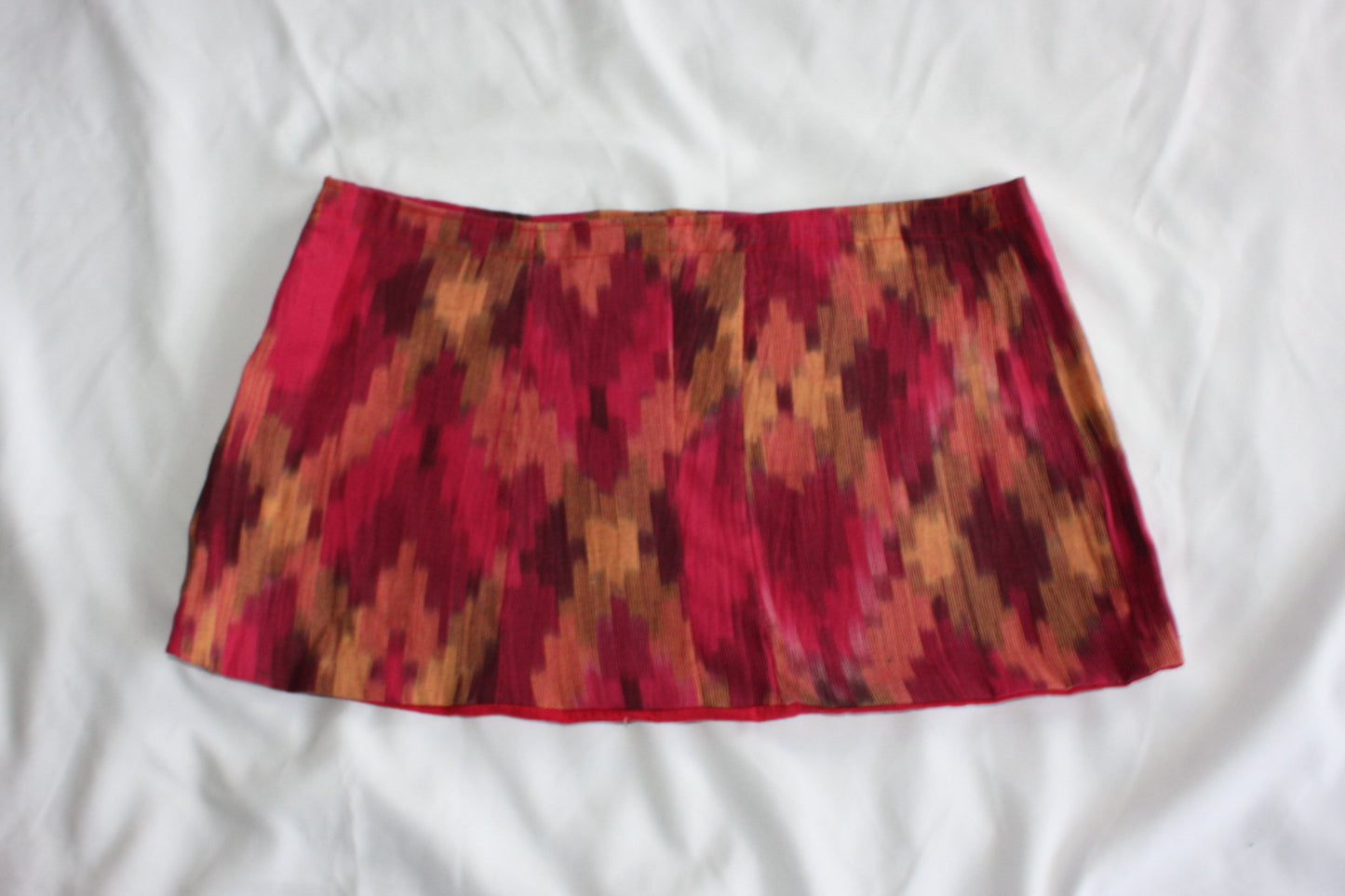 Abstract Print Mini Skirt Pink and Orange