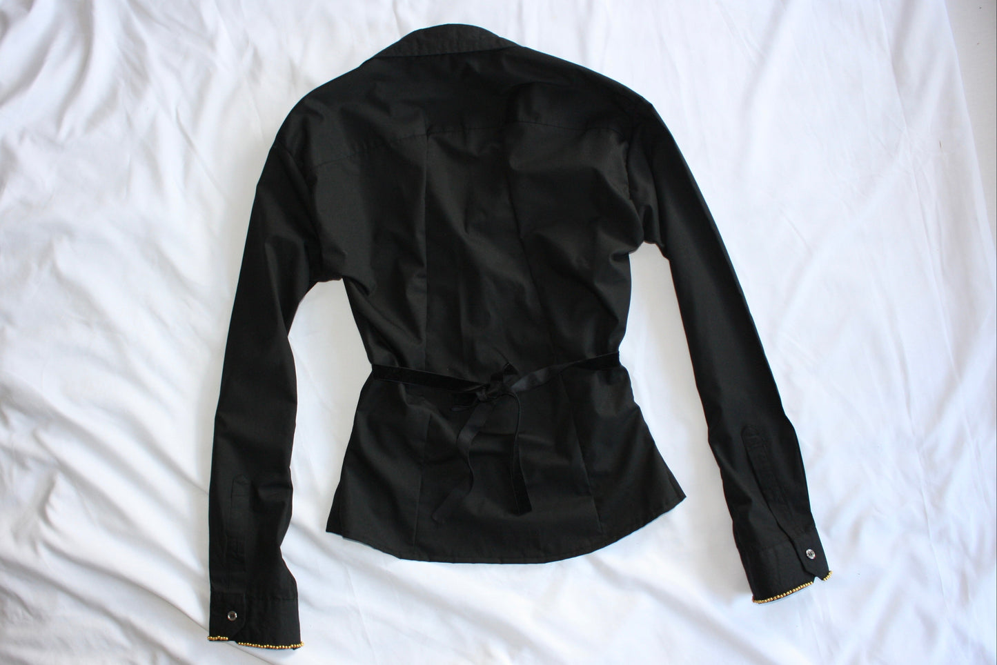 Embellished Fitted Shirt Black & Gold