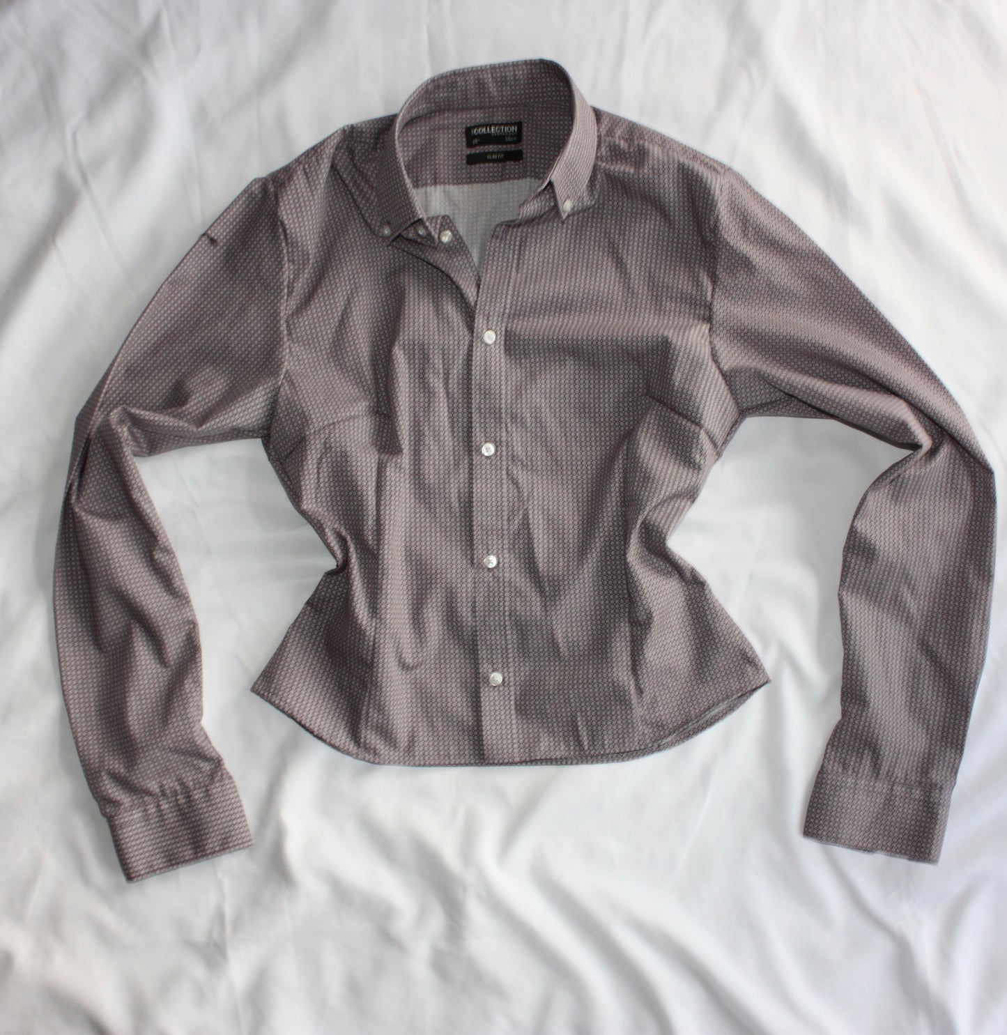 Fitted Shirt Adjustable Waist Purple